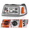 ANZO Crystal Headlights w/ Light Bar Chrome Housing for 2001-2011 Ford Ranger
