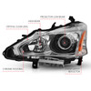 ANZO Projector Headlight Chrome Amber for 2013-2015 Nissan Altima
