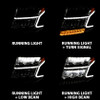 ANZO LED Light Bar Style Headlights Chrome w/Amber for 15-20 Tahoe/Suburban