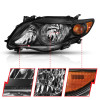 ANZO Crystal Headlight Black Amber for 2009-2010 Toyota Corolla