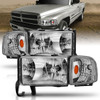 ANZO Crystal Headlights Chrome for 1994-2001 Dodge Ram