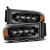 AlphaRex NOVA LED Headlights Alpha Black w/Seq Signal for 02-05 Dodge Ram 1500