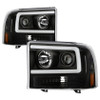 Spyder 1 Piece LED Headlights - Black for 99-04 Ford F-250 / 00-04 Excursion
