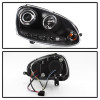 Spyder LED Halo DRL Black Headlights for 06-09 GTI / 06-09 Jetta Halogen Model