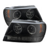 Spyder Projector Headlights LED Halo LED Black Smoke for 99-04 Grand Cherokee