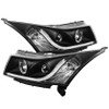 Spyder Projector Headlights Light Tube DRL Black for 11-14 Chevy Cruze