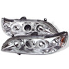Spyder 1PC Projector Headlights LED Halo Amber Reflctr Chrome for 98-02 Accord
