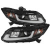 Spyder Projector Headlights - Light Bar DRL Black for 12-14 Honda Civic