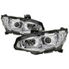 Spyder Proj Headlight - Chrome for 16-18 Honda Civic 4Dr w/LED Seq Turn Sig Lights