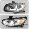 Spyder Proj Headlight - Chrome for 16-18 Honda Civic 4Dr w/LED Seq Turn Sig Lights