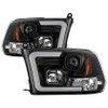 Spyder Ver 2 Proj Headlight - Light Bar Turn Signal Black for 09-16 Ram 1500