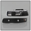Xtune Amber Crystal Headlights w/ Bumper Lights Black for 00-06 Chevy TahOE