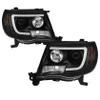 Spyder Projector Headlights - Light Bar DRL - Black for 05-11 Toyota Tacoma
