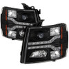 Spyder V2 Projector Headlights - LED DRL - Black for 07-13 Silverado 1500