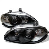 Spyder Projector Headlights LED Halo Amber Reflctr Black for 96-98 Honda Civic
