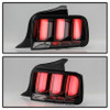 Spyder LED Tail Lights - Black for 05-09 Ford Mustang (White Light Bar)