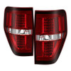 xTune Light Bar LED Tail Lights - Red Clear for 09-14 Ford F-150