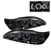 Spyder 1PC Projector Headlights LED Halo Amber Reflctr Smoke for 94-98 Mustang