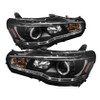 Spyder Projector Headlights LED Halo DRL Black for 08-14 EVO X Halogen Model
