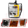 ANZO Projector Headlights w/ Light Bar Switchback Chrome for 08-10 F-250