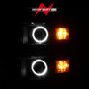 ANZO Projector Headlights w/ Halo Black w/ Chrome Trim for 14-15 Silverado 1500