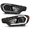 ANZO Projector Headlights w/ Light Bar Black w/ DRL for 14-16 Kia Forte