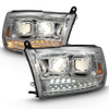 ANZO Projector Headlights Switchback Black Amber for 2009-2018 Dodge Ram 1500