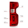 Anzo LED Tailights Chrome Housing Red Lens G2 for 19-21 Silverado Work Truck