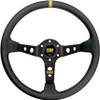 OMP Dished Steering Wheel Corsica 330 / Black Suede Leather w/ Anodized Spokes