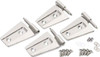Kentrol Door Hinge Set 4 Pieces 2 Door - Polished Silver for 07-18 Wrangler JK