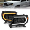 ANZO Full Proj Headlights w/Lght Bar Swchbk Seq. Blk. Housing for 05-11 Tacoma