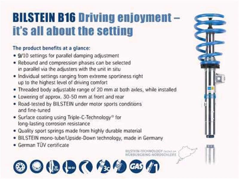 Bilstein B16 (DampTronic) - Suspension Kit for 15-18 BMW M3 / M4 - 49-246988