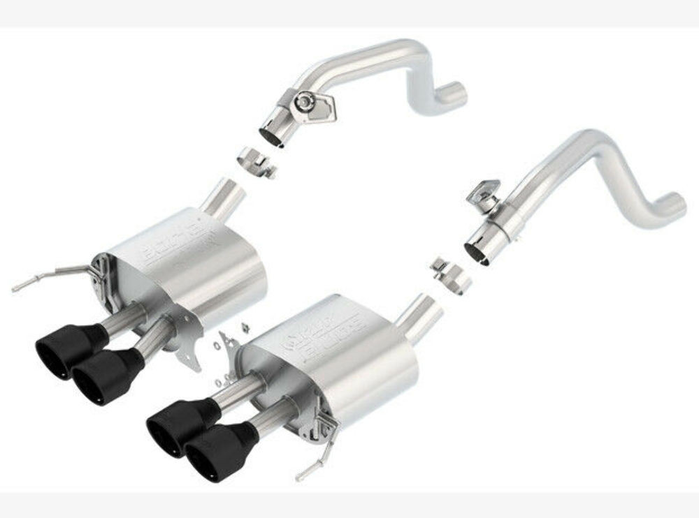 Borla Atak Axleback Exhaust w/ Ceraimc Black Tips for 14-19 C7 Corvette Stingray