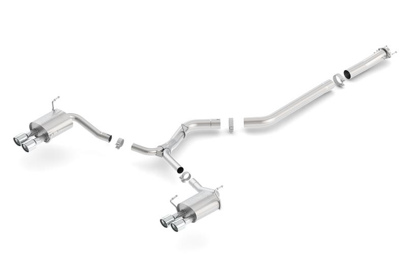 Borla S-Type Cat-Back Exhaust Quad Tips for 15-16 Subaru WRX / STI 2.5L