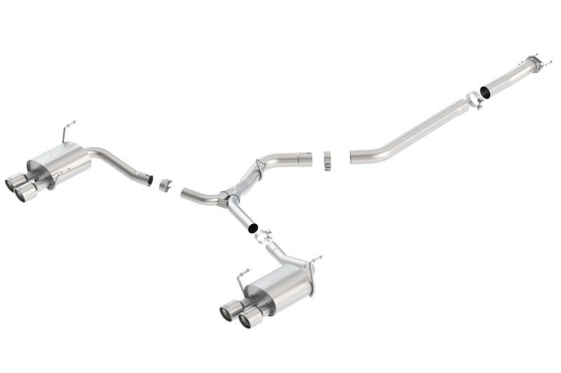 Borla S-Type Cat-Back Exhaust Quad Tips for 15-16 Subaru WRX / STI 2.5L