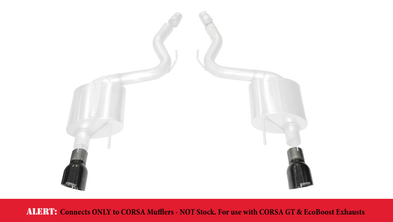 Corsa Two Single 4.5" Pro Series Black Tips for 15-17 Mustang GT