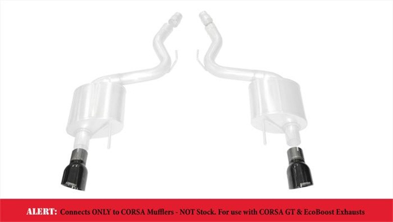 Corsa Two Single 4.5" Pro Series Black Tips for 15-17 Mustang GT
