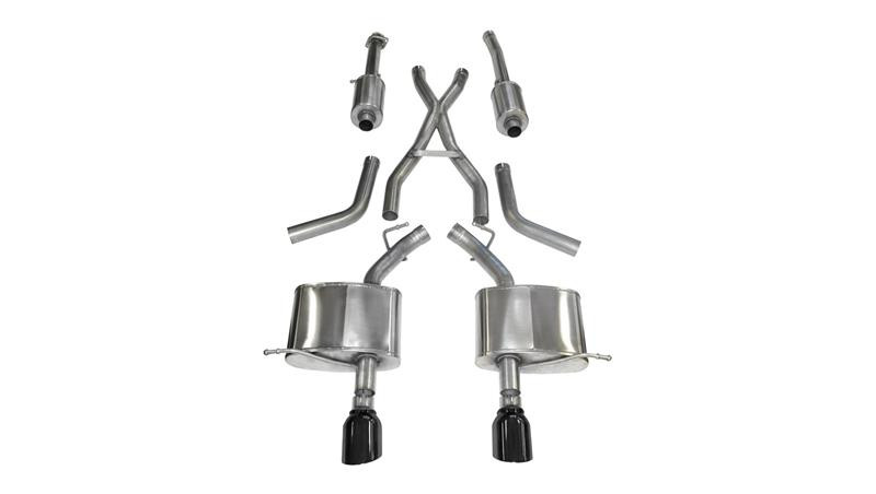 Corsa 2.5" Dual Rear Exit Sport Black Tip Exhaust for 11+ Durango 5.7L