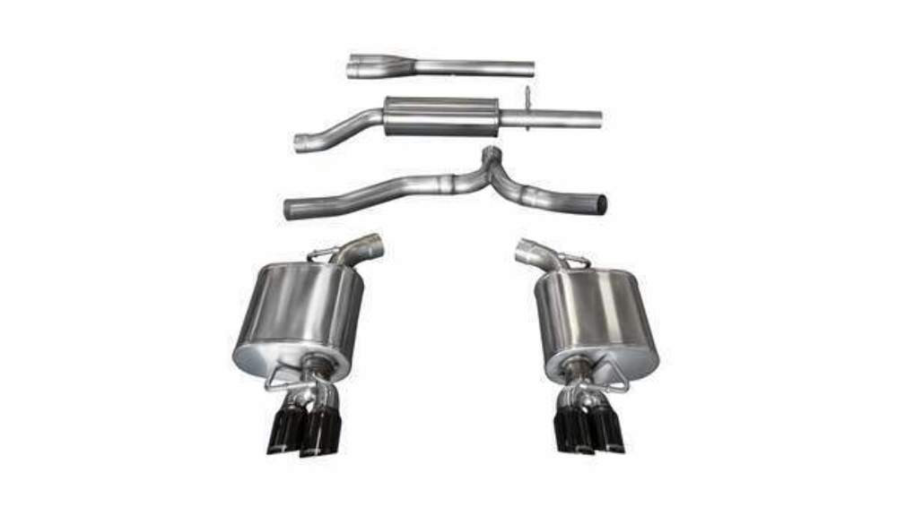 Corsa 2.5" Dual Rear Exit Sport Black Tip Exhaust for 11-14 Charger V6
