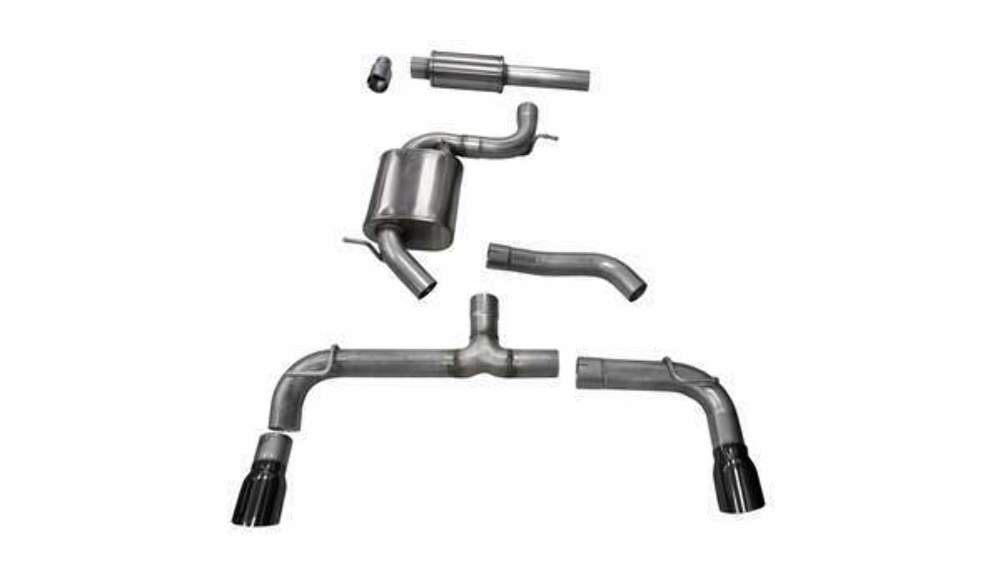 Corsa 3" Dual Rear Exit Sport Black Tip Exhaust for 14-17 Golf GTI MK7