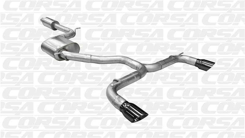 Corsa 3" Dual Rear Exit Sport Black Tip Exhaust for 14-17 Golf GTI MK7
