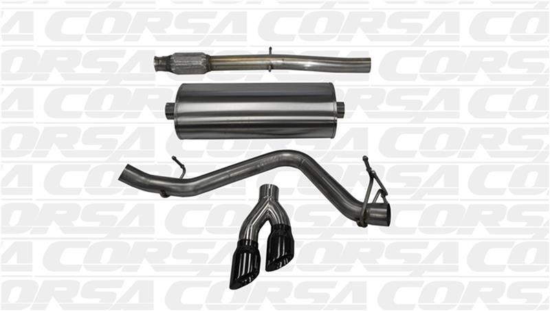 Corsa 3" Single Side Exit Sport Black Tip Exhaust for 14-19 Silverado / Sierra