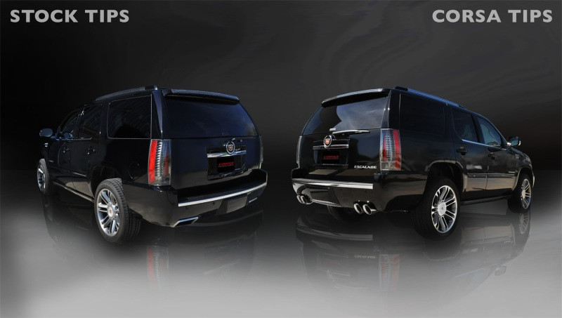 Corsa 3" Dual Rear Exit Sport Exhaust for 12-14 Escalade DUB