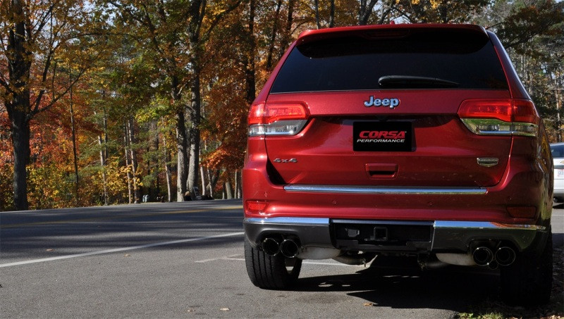 Corsa 2.5" Dual Rear Sport Black Tip Exhaust for 14-19 Grand Cherokee Summit