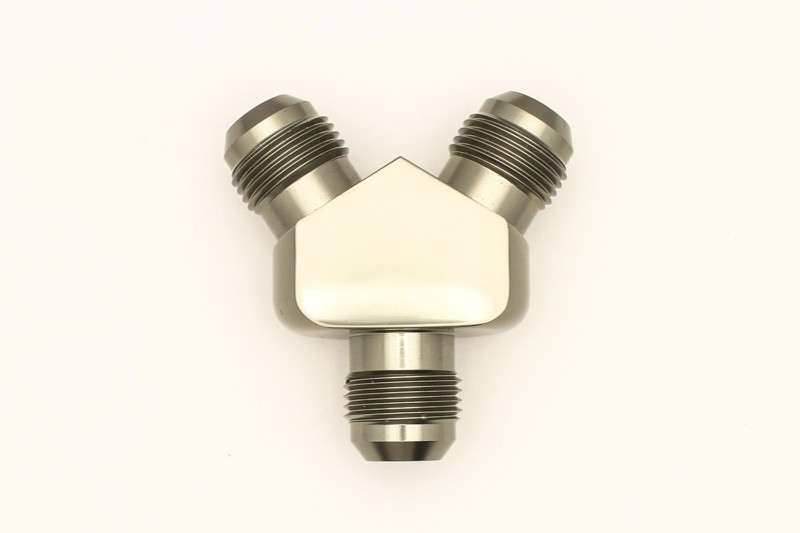 DeatschWerks 10AN Male Flare +10AN Male Flare To 10AN Male Flare Y-Block Fitting