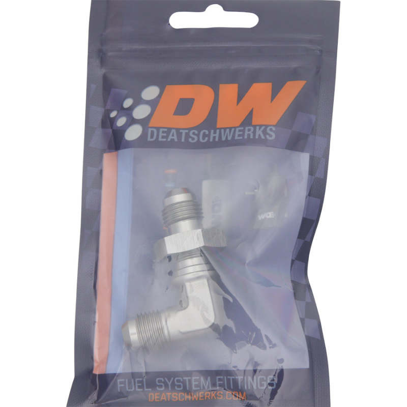 DeatschWerks 6AN Male Flare To 6AN Male Flare Bulkhead Adapter 90-Degree