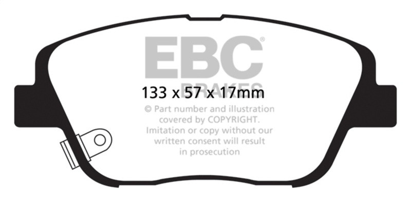 EBC Green Stuff Front Brake Pads for 10-14 Hyundai Sonata 2.0L Turbo - DP21864