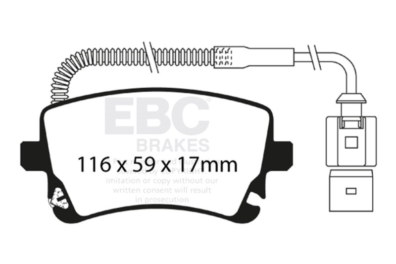 EBC Red Stuff Rear Brake Pads for 09-11 Audi A6 Quattro 3.0L Supercharged
