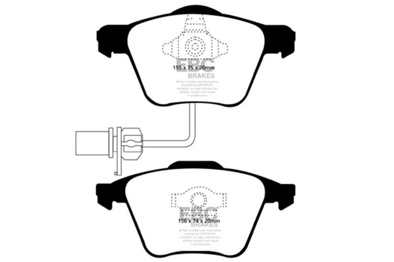 EBC Red Stuff Front Brake Pads for 05-08 Audi A4 2.0T Turbo - DP31495C