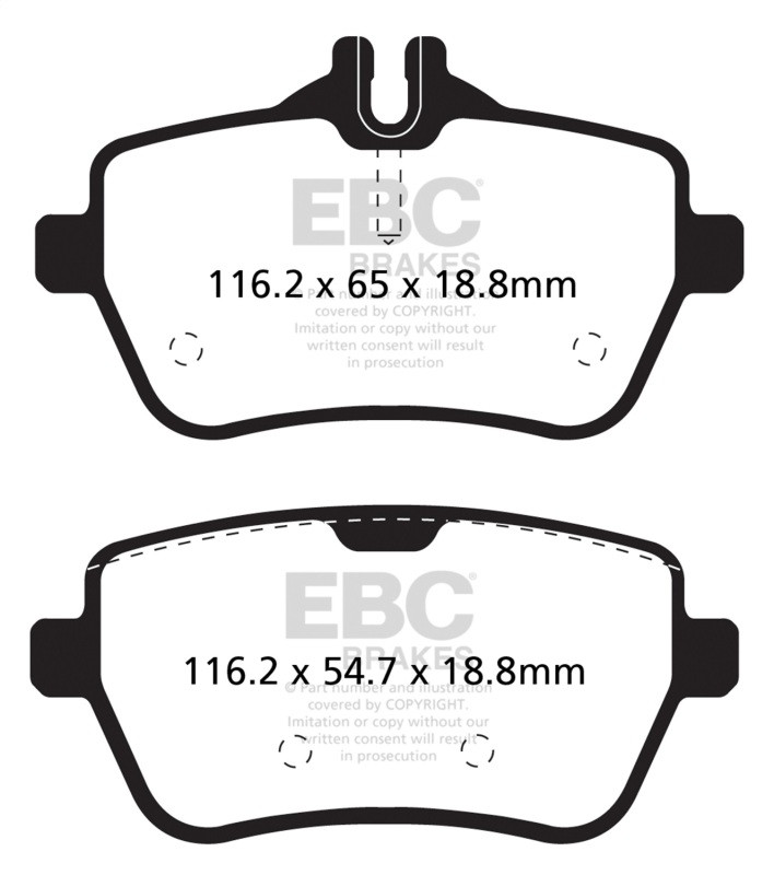EBC Red Stuff Rear Brake Pads for 14+ Mercedes S550 4.7 Twin Turbo - DP32180C